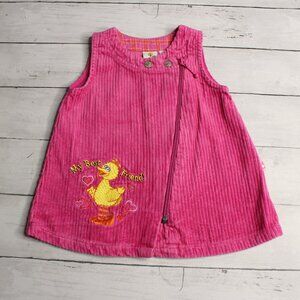 Sesame Street Vintage Baby Girl's Corduroy Jumper Dress Size 12 Months Big Bird